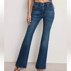 Good American Medium Blue Wash Good Legs Flare Jeans | Sz 28